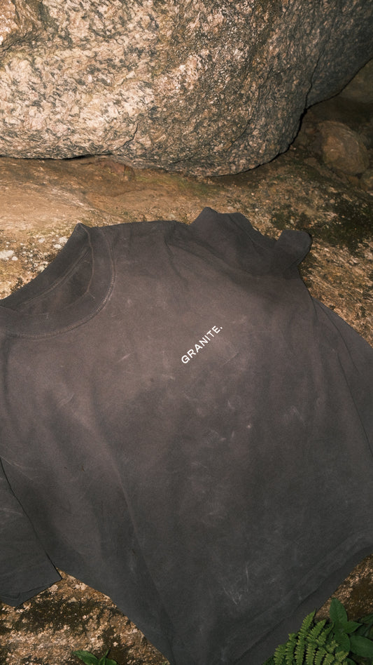 Black GRANITE. TEE.02 with GRANITE. logo on the chest